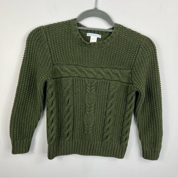 Janie and Jack Other - Janie and Jack Size 5 Cotton Cable Knit Olive Green Sweater KB